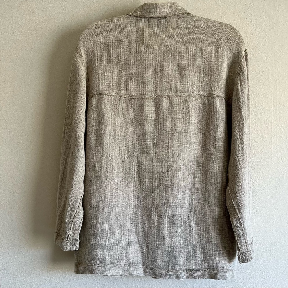 Liz wear 100% Linen Beige / cream color buttons down women’s jacket size small - Picture 2 of 10